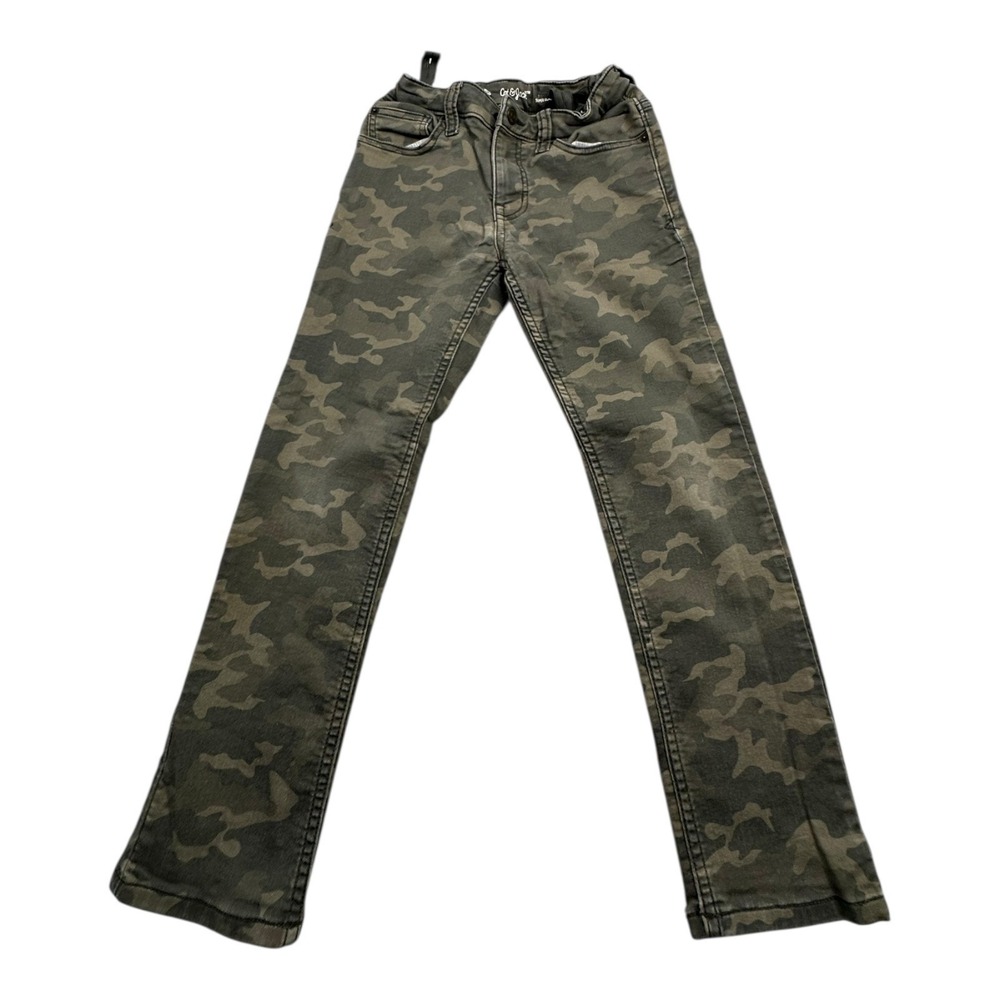 Cat & Jack Kids‎ Camo Slim Fit Jeans Super Stretch Elastic Waist Size 8